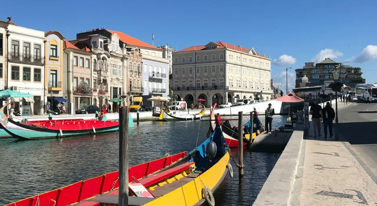 Colorful boats on a canal