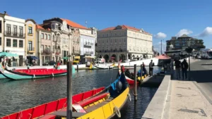 Colorful boats on a canal